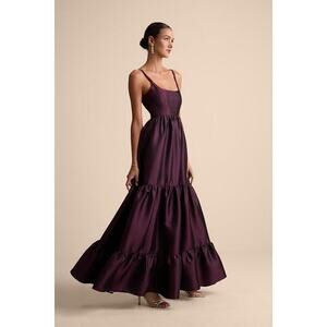 Lulus Avalie Plum Purple Tiered Bustier Maxi Dress - Size S